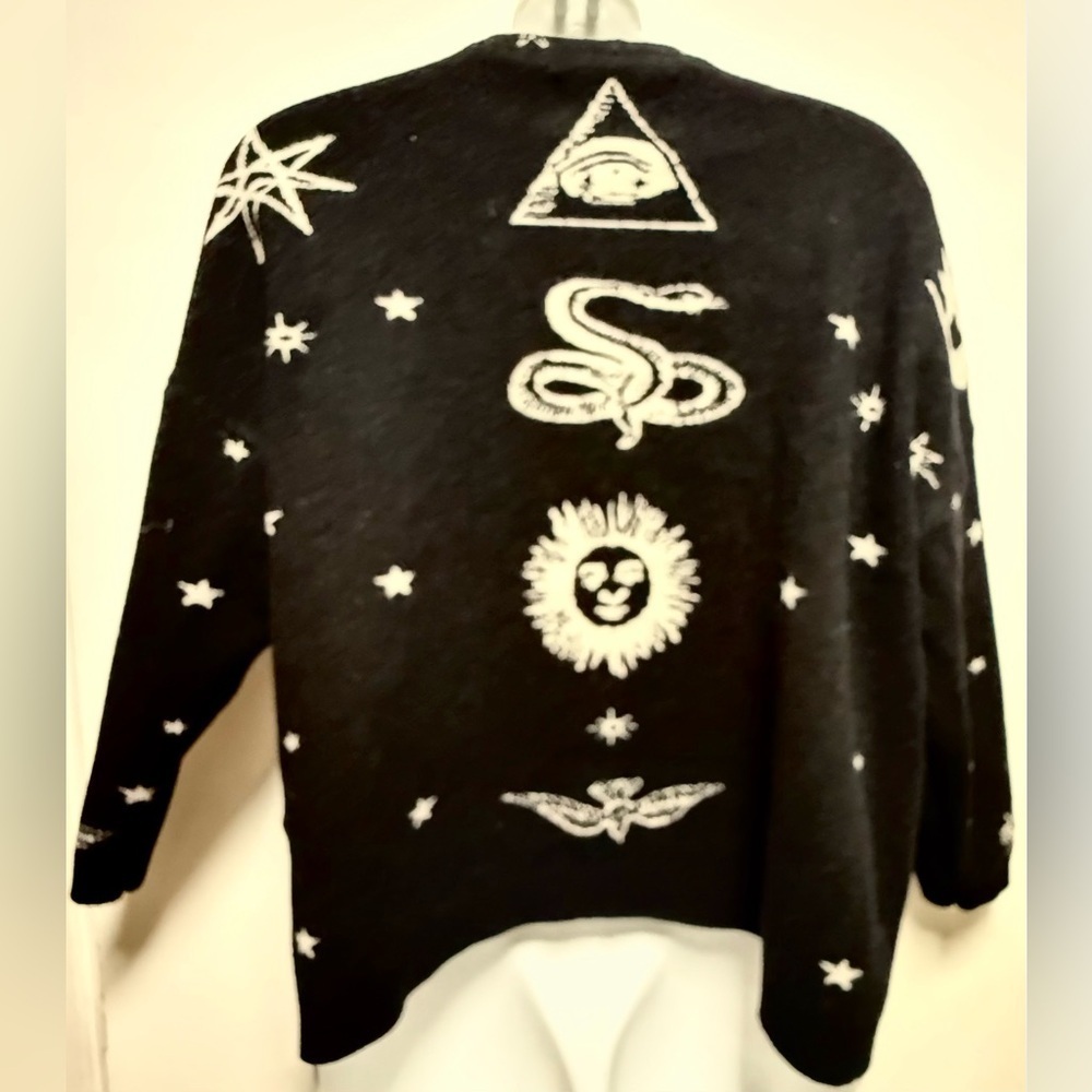 Obey Black Celestial Patterned Cardigan Size L - Picture 5 of 9